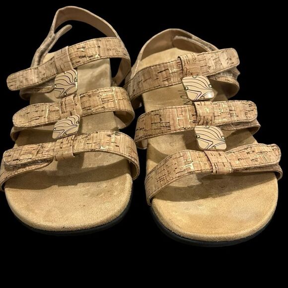 Vionic Amber 44 Orthaheel Women's Sandals Sz 10 US Gold Comfort Cork Shoes 42 EU - Picture 3 of 8